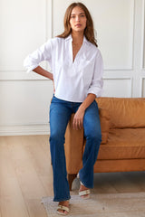 Joni Popover Blouse in White