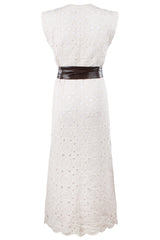 Beverly Long Shirt Dress in Natural Crochet view 4