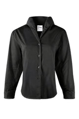 Revere Silky Poplin Shirt in Black view 2