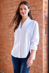 Revere Silky Poplin Shirt in Black view 3