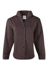 Revere Silky Poplin Shirt in Chocolate view 2