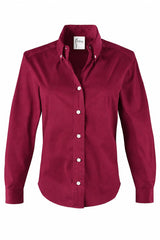 Preppy Silky Poplin Shirt in Burgundy view 2