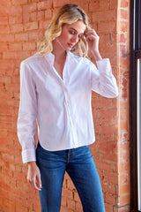 Preppy Silky Poplin Shirt in White