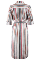 Clara Midi Shirt Dress in Charcoal Sparkle Stripe view 3