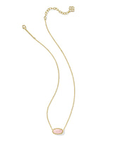 Elisa Gold Pendant Necklace in Rose Quartz view 2