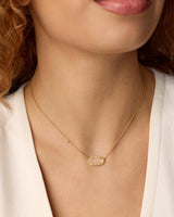 Elisa Gold Pendant Necklace in Rose Quartz view 4