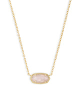 Elisa Gold Pendant Necklace in Rose Quartz view 5