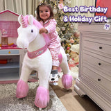 Ponycycle - Ride-on Pink Unicorn | Plush Animal Riding Toy: