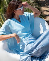 Palm Springs Kaftan: Shoreline Blue / OS