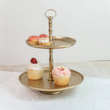 India Handicrafts Inc - Gold Textured 2-tier Stand