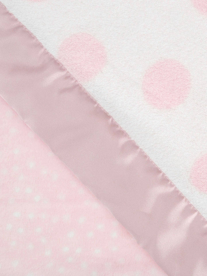 Little Giraffe - Powder Plush™ Deluxe Dot Blanket: Pink