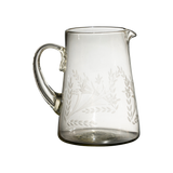 Jan Barboglio Hacienda pitcher, clear glass with pepita etching