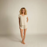 Faceplant Dreams - Bamboo V-neck Tee Shirt: Aqua Mist