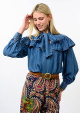 Denim Bow Top in Indigo by Ivy Jane — view 3