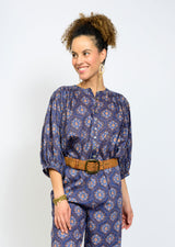 Tile Poet Top in Blue by Ivy Jane — view 3