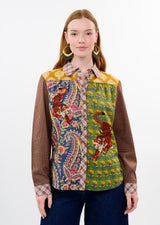 Tiger Embroidered Patch Shirt in Patch Floral