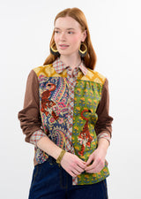 Tiger Embroidered Patch Shirt in Patch Floral
