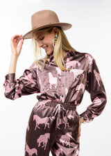Horseplay Camp Shirt in Brown