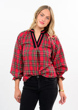 Tartan Plaid Popover Top in Red by Ivy Jane, view 2