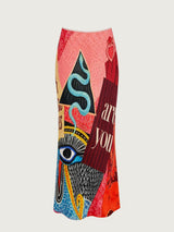 ME369 Blakely Red Aura Slip Skirt — view 3