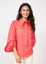 Puffy Daisy Top in Hot Pink view 2