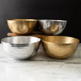 India Handicrafts Inc - Golden Hammered Aluminum Bowl