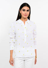 Linen Lemon Shirt in White