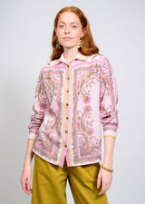 Paisley Border Shirt in Pink view 3