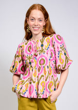 Ikat Top in Pink view 3