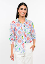 Long Sleeve Camp Shirt in White