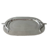 India Handicrafts Inc - Silver Bull Tray Oval