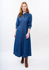 Tencel Denim Shirtwaist Dress in Indigo by Uncle Frank — view 3