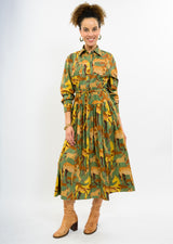 Horse Button Down Maxi Dress in Green by Uncle Frank, view 2