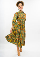 Horse Button Down Maxi Dress in Green by Uncle Frank, view 1