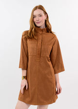 Suede Swing Dress in Brown by Uncle Frank, view 1