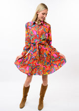 Flounce Hem Shirt Dress in Multi by Uncle Frank, view 2