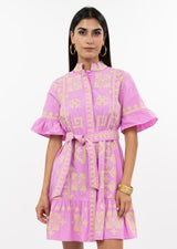 Cross Stitched Dress in Pink