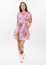 Floral Gauze Dress in Pink view 2