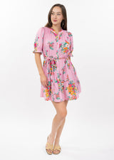 Floral Gauze Dress in Pink view 3