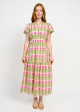 Rows of Flowers Dress in Pink view 2