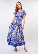 Royal Palms Dress in Blue view 3