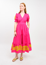 Bolden Border Dress in Hot Pink view 2