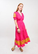 Bolden Border Dress in Hot Pink view 3