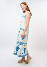 Embroidered Gauze Sundress in Ivory view 3