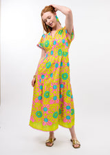 Daisy Border Dress in Citron