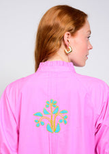 Blocked Embroidery Dress in Lilac view 2
