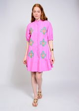 Blocked Embroidery Dress in Lilac view 3