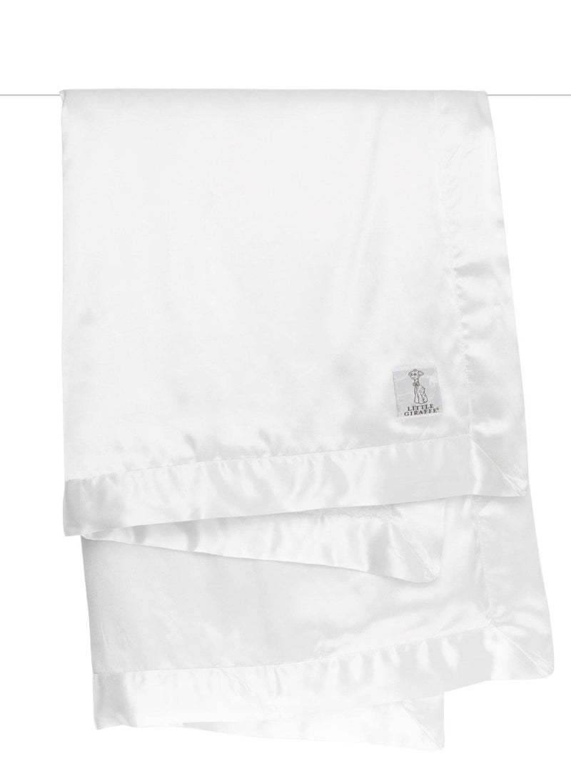Little Giraffe - Chenille Satin™ Baby Blanket: White