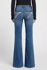7 For All Mankind Dojo Flare Jean in Melody, back view