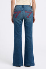 7 For All Mankind Dojo Flare Jean in Coreflow, back view